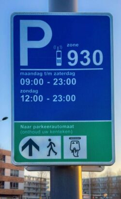 Bord betaald parkeren Rotterdam IJsselmonde zone 930